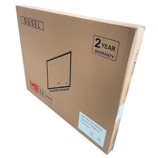 Дзеркало DUSEL LED DE-M0065D Black 65смх80см, підігрів+ годинник/темп - фото 2