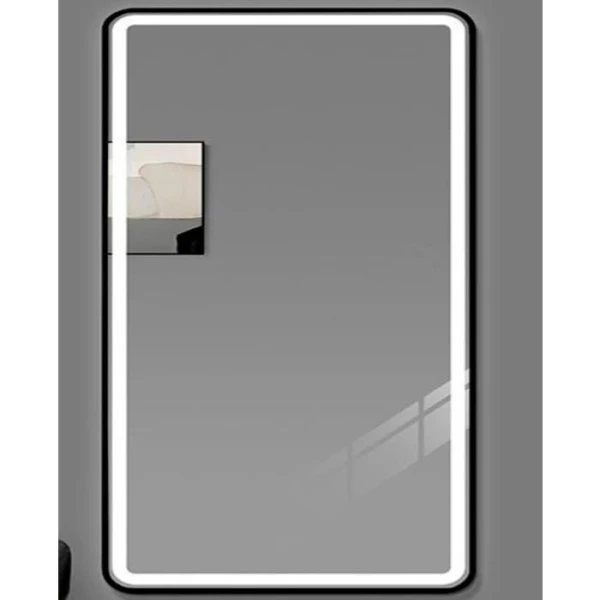 Дзеркало DUSEL LED DE-M0065D Black 65смх80см, підігрів+ годинник/темп - фото 0