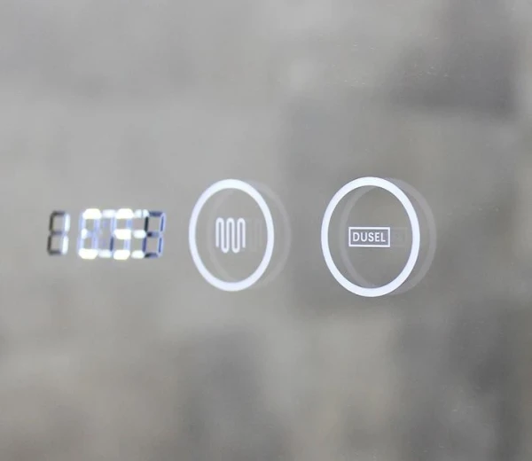 Дзеркало DUSEL LED DE-M0065D Black 80смх65см, підігрів годинник/темп - фото 4