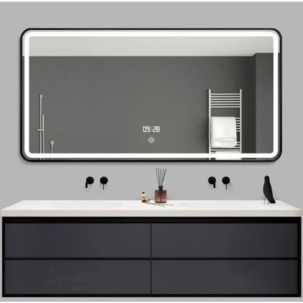 Дзеркало DUSEL LED DE-M0065D Black 80х65см сенсорне включення + підігрів - фото 0