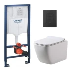 Инсталляция GROHE Rapid SL 38772001+ Унитаз подвесной DUSEL CUBIS + Сидение + Панель смыва Grohe