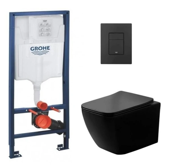 Комплект GROHE Rapid SL + унітаз DUSEL CUBIS Black Matt + панель EVEN, 38772001 - фото 0