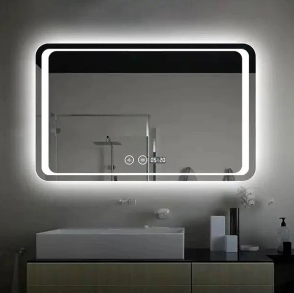 Дзеркало DUSEL LED DE-M3031 100смх75см, підігрів+ годинник/темп+Bluetooth - фото 4