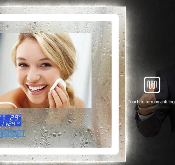 Дзеркало DUSEL LED DE-M3031 100смх75см, підігрів+ годинник/темп+Bluetooth - фото 7