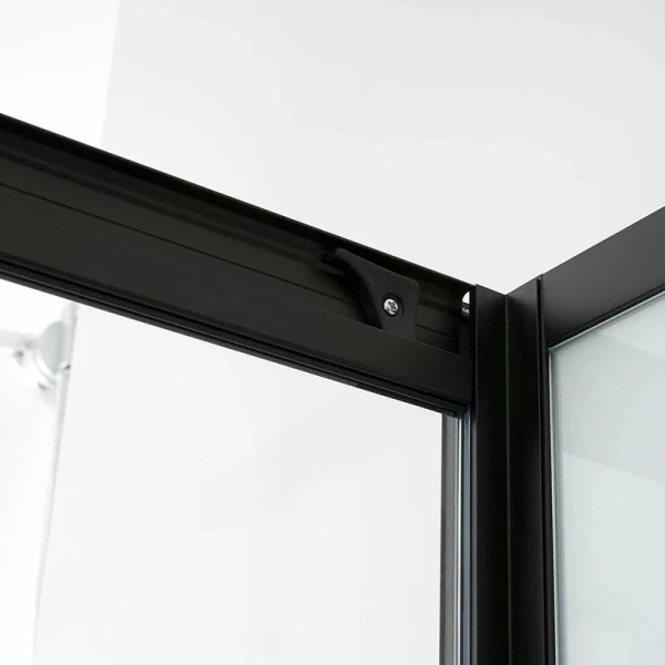 Душовий бокс DUSEL GLARE Black Matt 90x90x210 скло прозоре, профіль чорний - фото 1