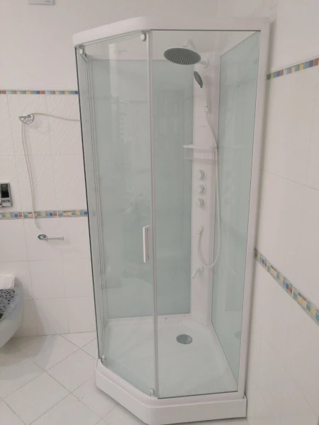 Душовий бокс DUSEL GLARE White Matt 90x90x210 скло прозоре, профіль білий - фото 22