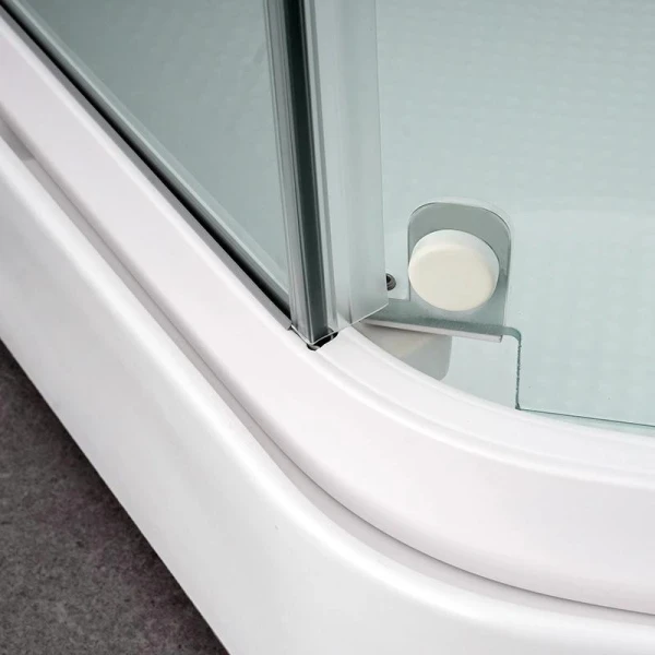 Душовий бокс DUSEL GLARE White Matt 90x90x210 скло прозоре, профіль білий - фото 4