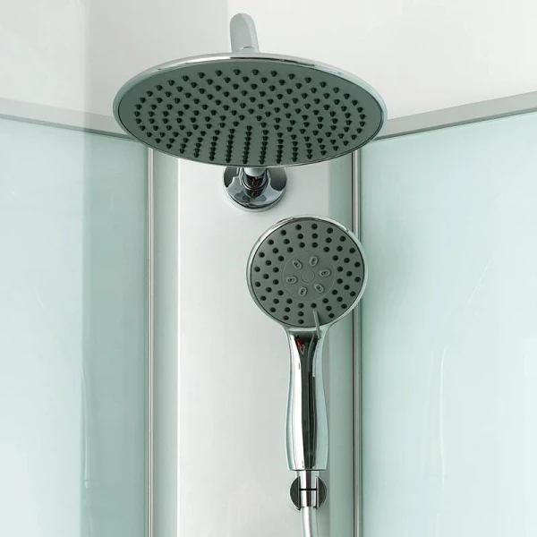 Душовий бокс DUSEL AVENUE Satin 95x95x210 скло прозоре, профіль сатин - фото 3