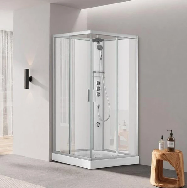 Душовий бокс DUSEL HIKE Satin 100x100x210 скло прозоре, профіль сатин - фото 24