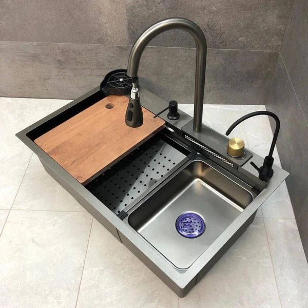 Мийка кухонна з нержавіючої сталі Dusel DS51075-1NB 750*460*220 (Nano Black) - фото 2