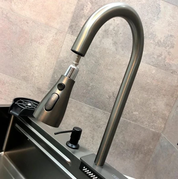 Мийка кухонна з нержавіючої сталі Dusel DS51075-1NB 750*460*220 (Nano Black) - фото 16