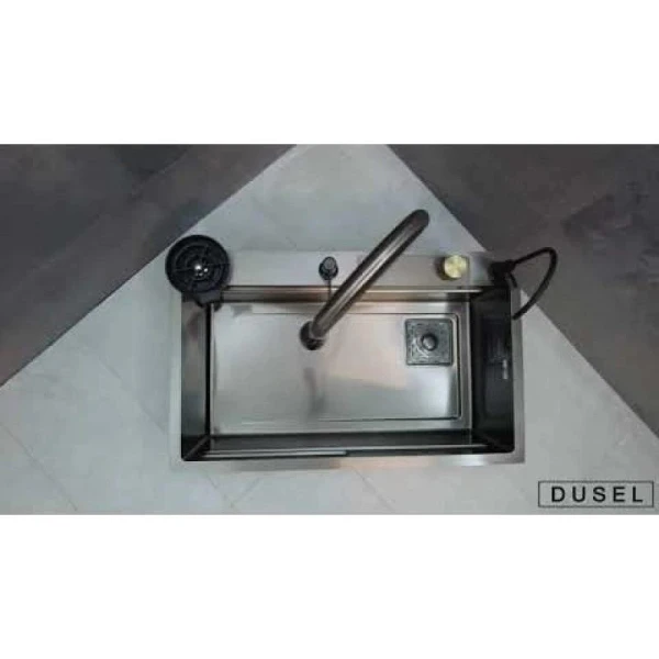 Мийка кухонна з нержавіючої сталі Dusel DS51075-1NB 750*460*220 (Nano Black) - фото 20