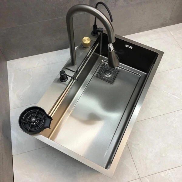 Мийка кухонна з нержавіючої сталі Dusel DS51075-1NB 750*460*220 (Nano Black) - фото 25