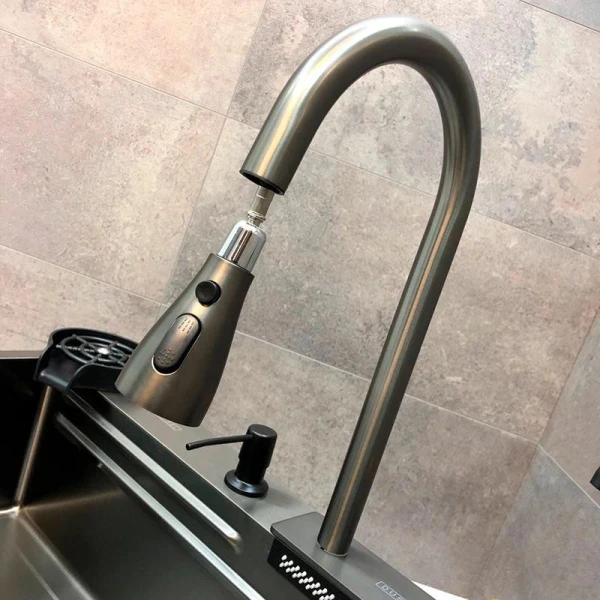 Мийка кухонна з нержавіючої сталі Dusel DS51075-1NB 750*460*220 (Nano Black) - фото 30