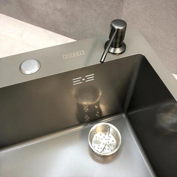 Мийка кухонна з нержавіючої сталі Dusel DS50678-2RNG 780*490*230 Right (Nano Grey) - фото 11