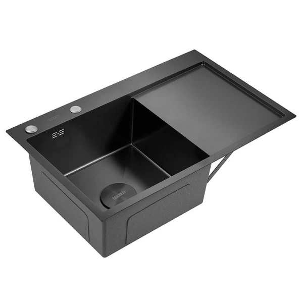 Мийка кухонна з нержавіючої сталі Dusel DS50678-2RNG 780*490*230 Right (Nano Grey) - фото 0
