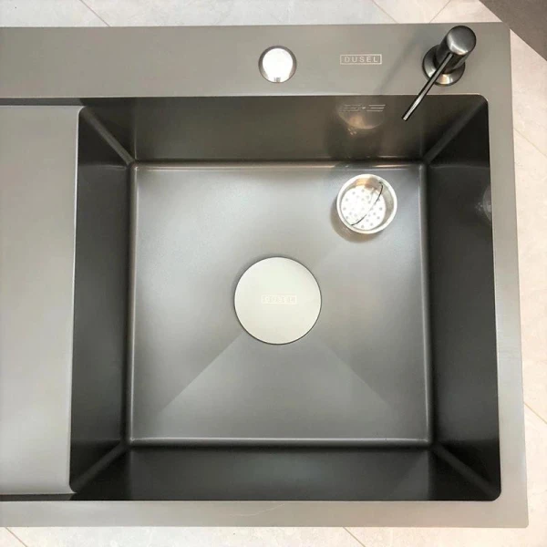 Мийка кухонна з нержавіючої сталі Dusel DS50678-1LNG 780*490*230 Left (Nano Grey) - фото 12