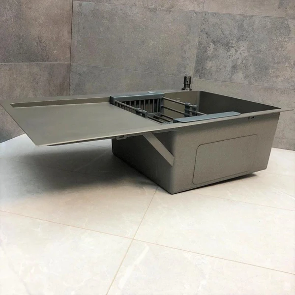 Мийка кухонна з нержавіючої сталі Dusel DS50678-1LNG 780*490*230 Left (Nano Grey) - фото 16