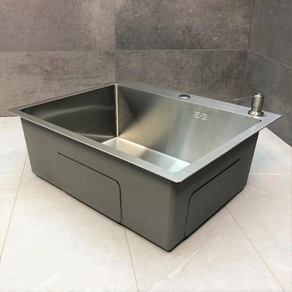 Мийка кухонна з нержавіючої сталі SS304 DS50560-4BR 600*500*220 (Brushed) - фото 14