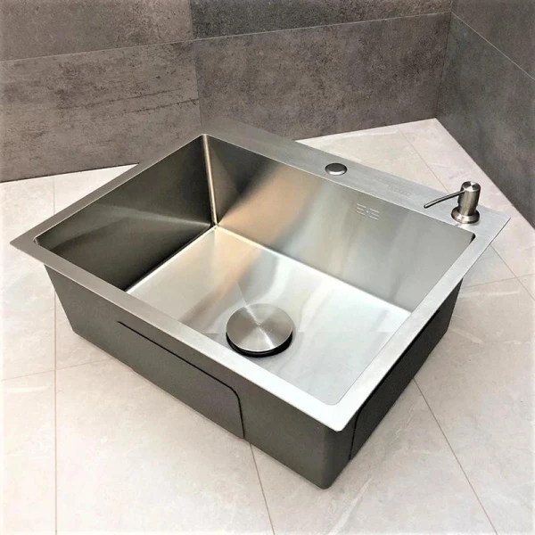 Мийка кухонна з нержавіючої сталі SS304 DS50560-4BR 600*500*220 (Brushed) - фото 20