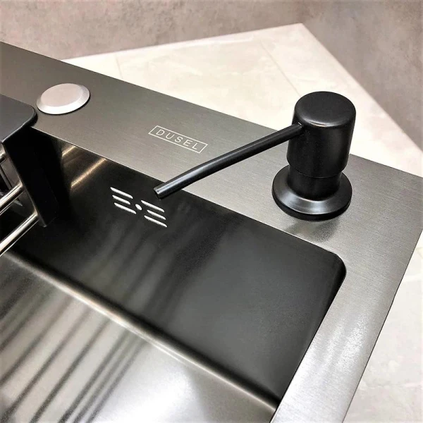 Мийка кухонна з нержавіючої сталі Dusel DS50550-1NB 500*500*220 (Nano Black) - фото 16