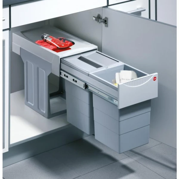 Вбудована система 30л Hailo Tandem 15/15/D (Swing, Hell Grau) (30 л), 3666821 - фото 1