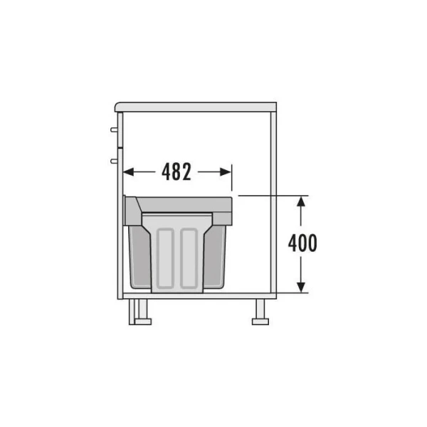 Вбудована система 30л Hailo Tandem 15/15/D (Swing, Hell Grau) (30 л), 3666821 - фото 2