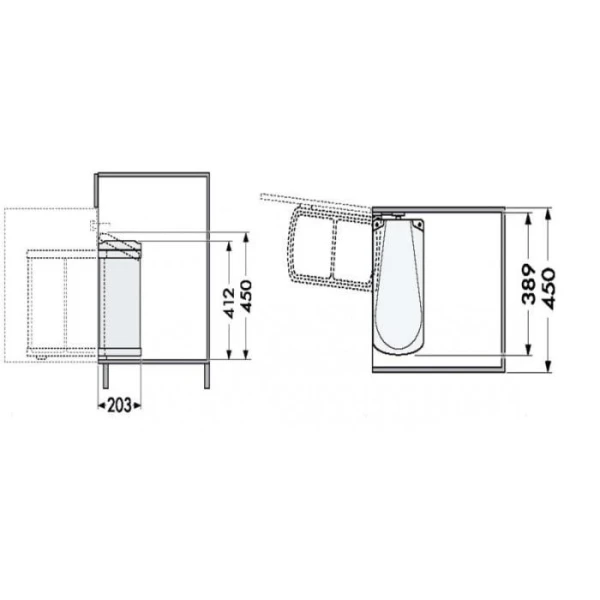 Вбудовуване відро для сміття 18L Oko-Flex Hailo 3418-00 - фото 2