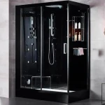 Гидромассажный паровой бокс GOLSTON G-U692BB черный 1200х850х2230 мм левосторонний, дверь распашная (GU692124)