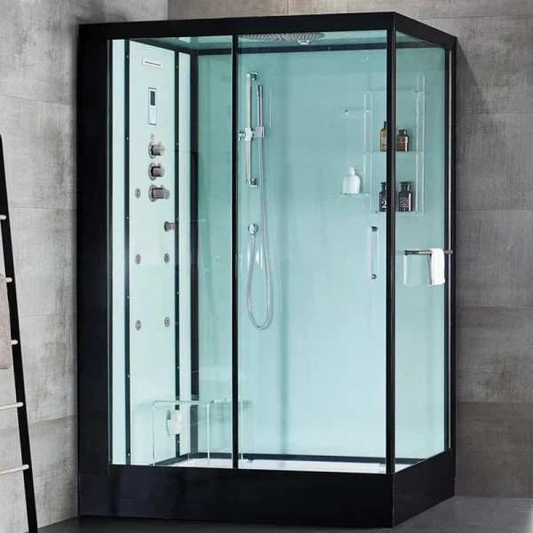 Гідромасажний паровий бокс GOLSTON G-U692B чорний 120х85х223 L - фото 0