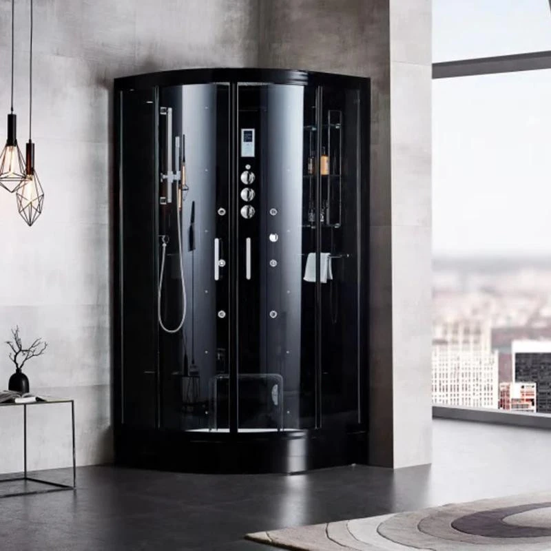 Гідромасажний паровий бокс GOLSTON G-U695B чорний 1000х1000х2230 мм