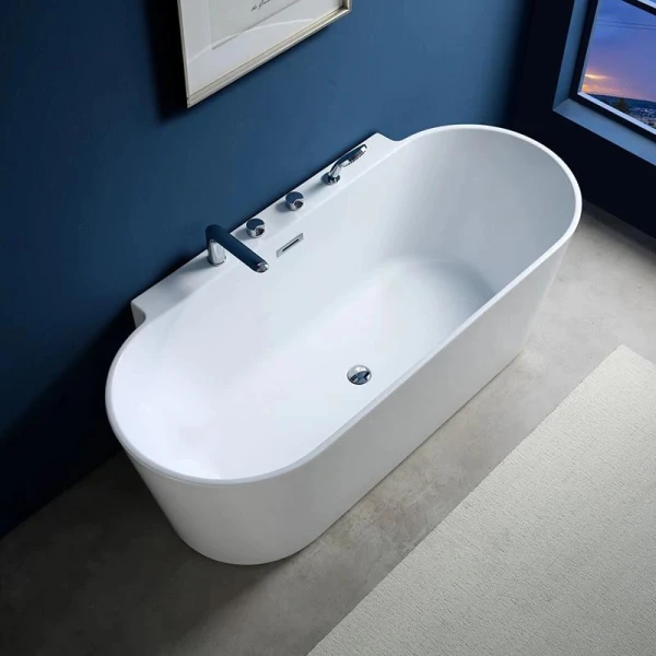 Акрилова ванна зі змішувачем Golston G-U215 (180*80 см) пристінна - фото 1