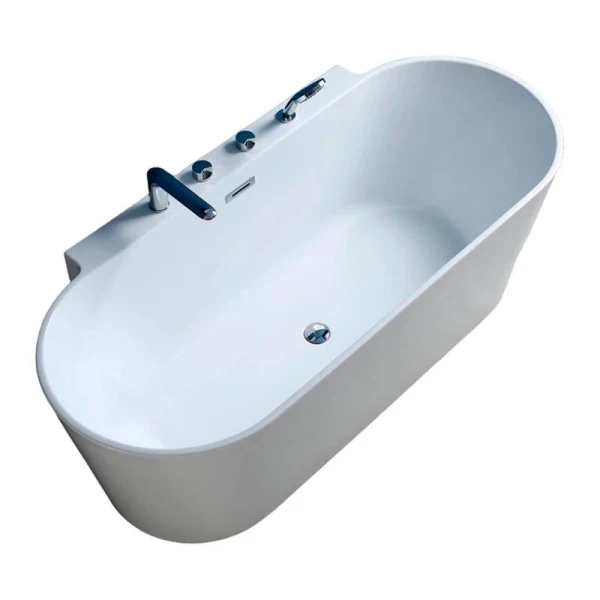 Акрилова ванна зі змішувачем Golston G-U215 (180*80 см) пристінна - фото 0