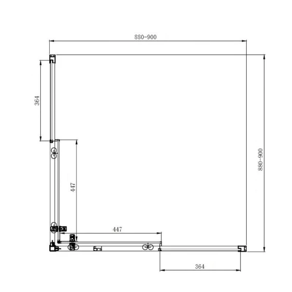 Душова кабіна Dusel A-513HB Black Matt, 90х90х195, двері розсувні, скло прозоре - фото 2
