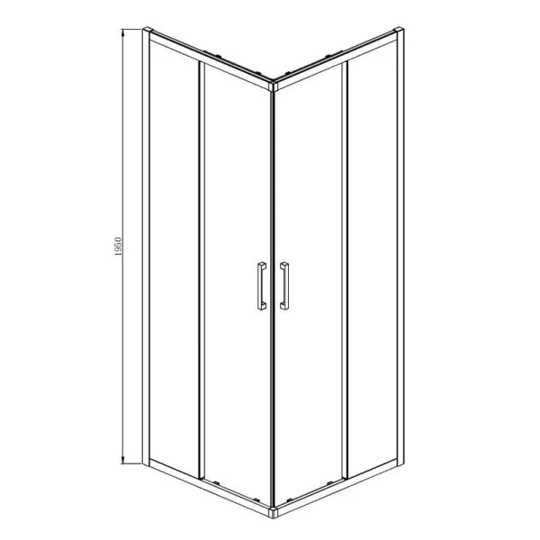 Душова кабіна Dusel A-513H, 80х80х195, двері розсувні, скло прозоре - фото 1