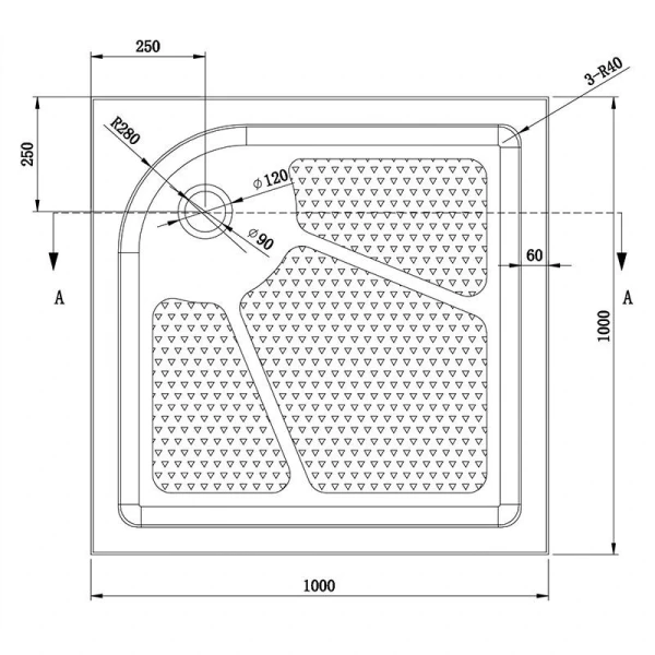 Душовий піддон квадратний (100х100х15 см) Dusel D102R - фото 5