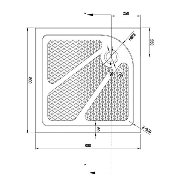 Душовий піддон квадратний (80х80х15 см) Dusel D102R - фото 5