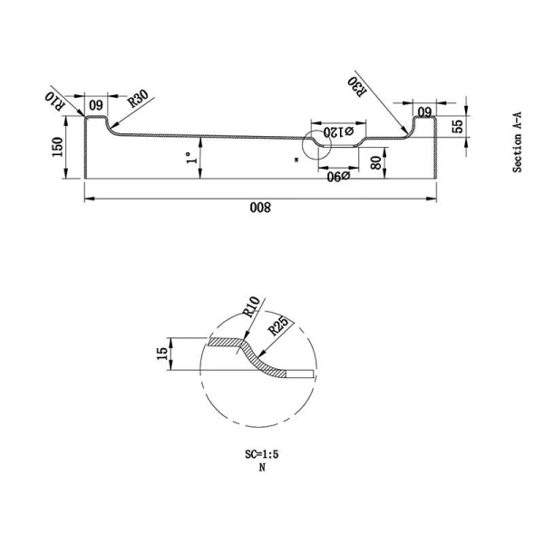 Душовий піддон прямокутний (100х80х15 см) Dusel D104R - фото 2
