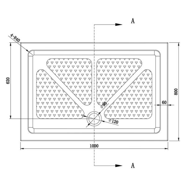 Душовий піддон прямокутний (100х80х15 см) Dusel D104R - фото 3