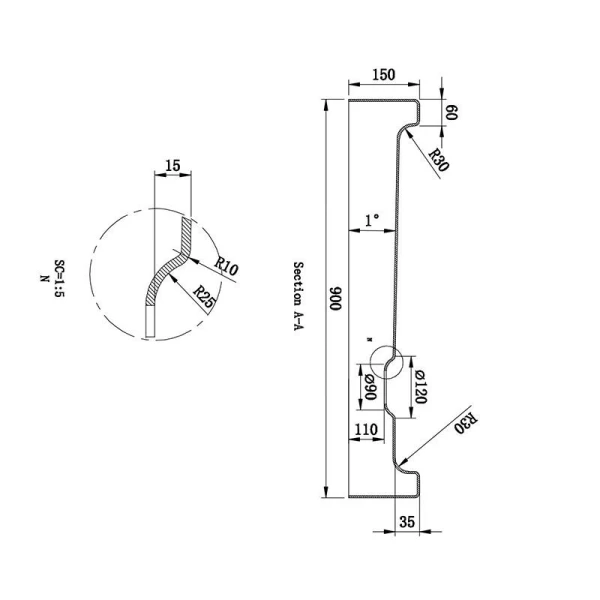 Душовий піддон п'ятикутний (90х90х15 см) Dusel D402R - фото 6