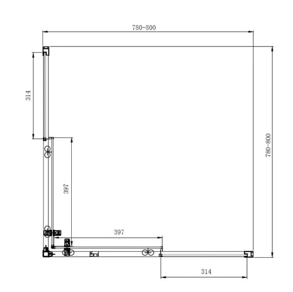Душова кабіна Dusel А-513 80*80*190 см двері розсувні, прозоре скло - фото 7