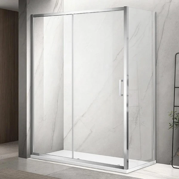 Душова кабіна DUSEL A-517 130х90х195 см, розсувна, хром, скло прозоре - фото 0