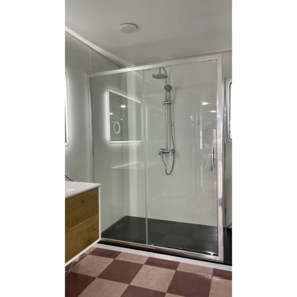 Душова кабіна DUSEL A-517 150х80х195 см, розсувна, хром, скло прозоре - фото 12