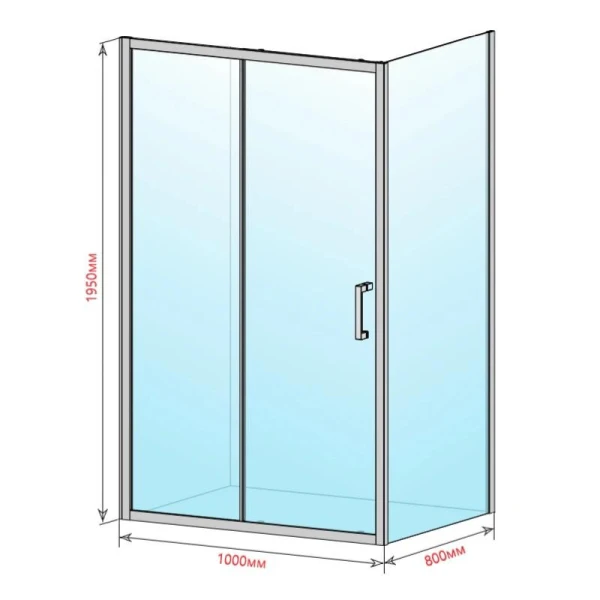 Душова кабіна DUSEL A-517B Black Matt 100х80х195 см, розсувна, скло прозоре - фото 4
