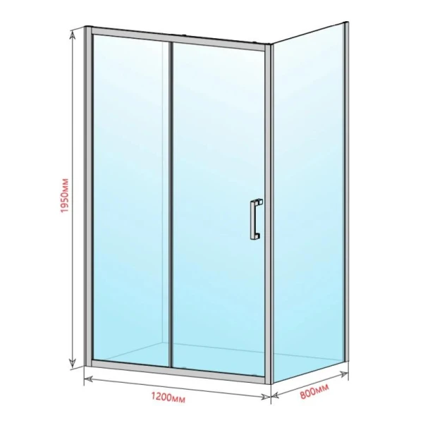 Душова кабіна DUSEL A-517B Black Matt 120х80х195 розсувна, профіль чорний, прозора - фото 4
