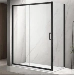 Душова кабіна DUSEL A-517B Black Matt 120х80х195 розсувна, профіль чорний, прозора