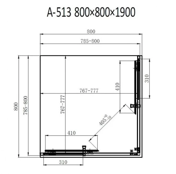 Душова кабіна Dusel A-513 80x80x190 тоноване - фото 6