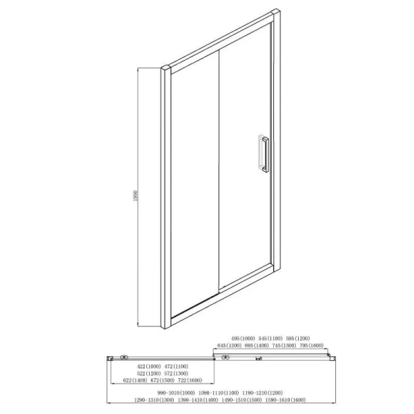 Душова кабіна DUSEL A-517B Black Matt 120х100х195 см, розсувна, прозоре скло - фото 3