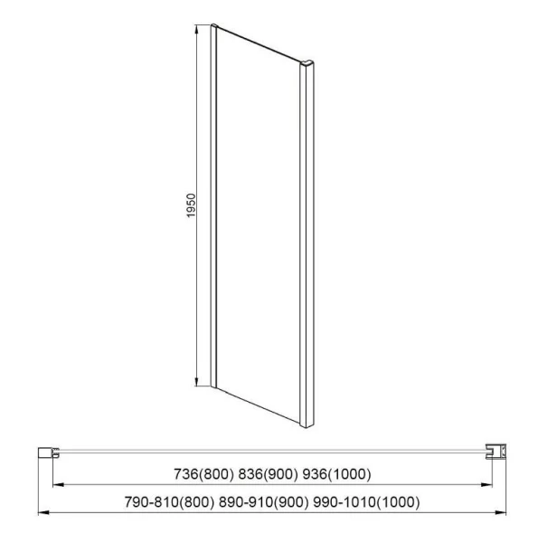 Душова кабіна DUSEL A-518 80х80х195 розпашна, профіль хром, скло прозоре - фото 4