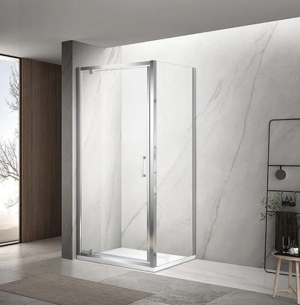 Душова кабіна DUSEL A-518 90х80х195 см, розпашна, профіль хром, скло прозоре - фото 1